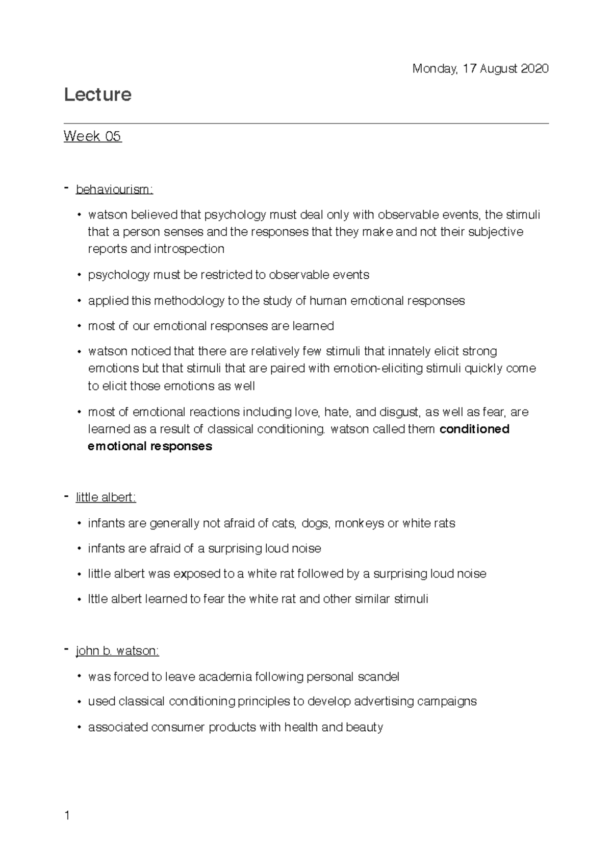 Module 05 - Classical Conditioning: Applications - Lecture Week 05 ...