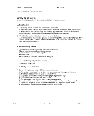 MA107 ROW 2 Chapter 44 (1) -DONE - ROW 2 - Chapter 44 Pharmacology ...