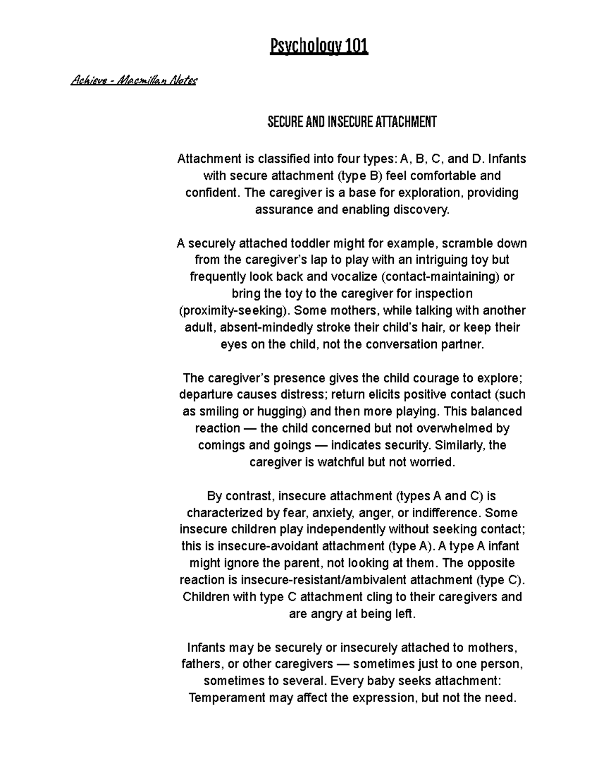 Chapter 4 Notes (3) - Aci - Macl Nos SECURE AND INSECURE ATTACHMENT ...