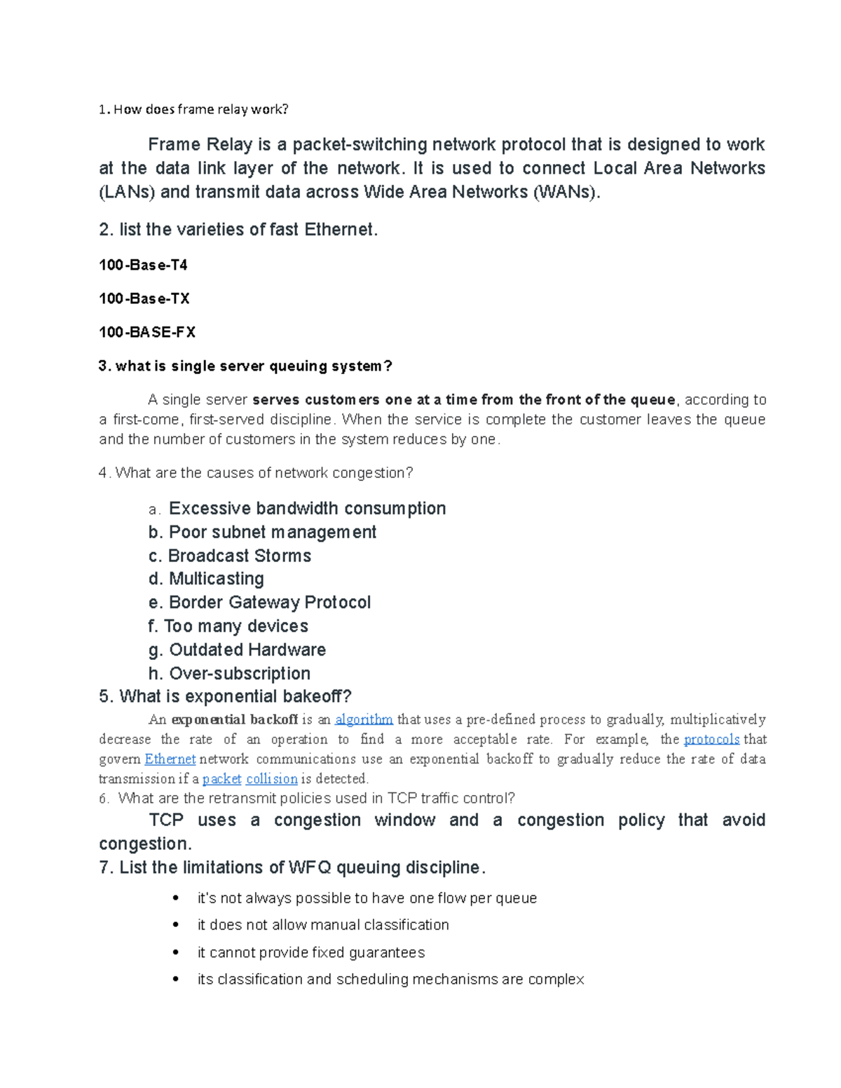 2 marks 1. How does frame relay work? Frame Relay is a packet