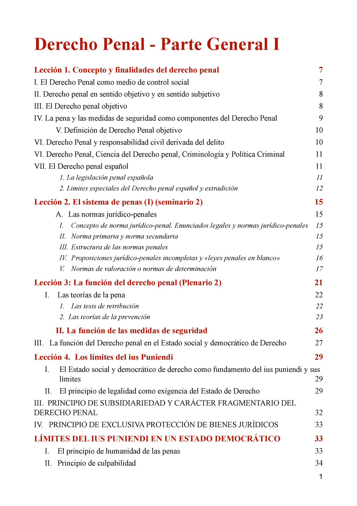 Apuntes Derecho Penal Parte General - Derecho Penal - Parte General I ...