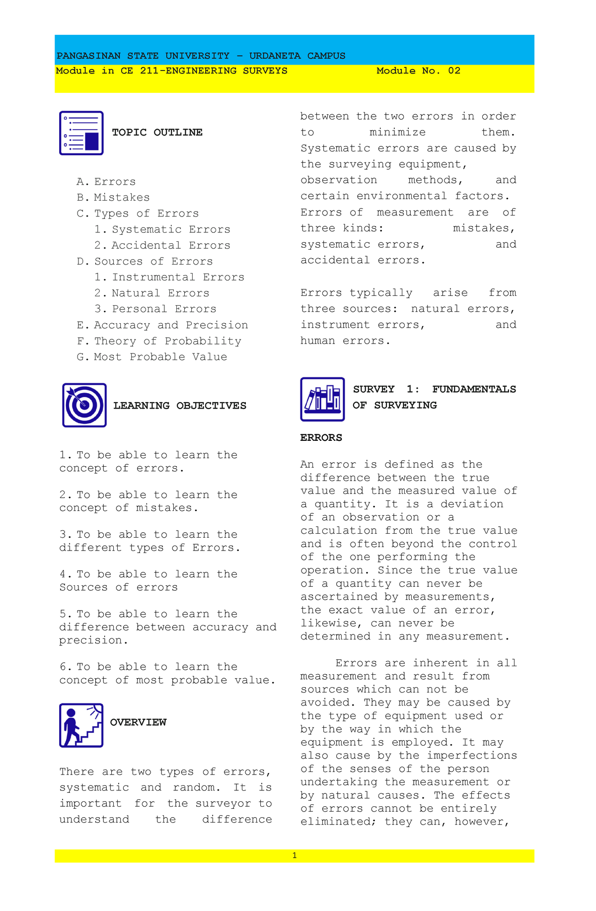 Introduction To Errors And Mistakes – Engineering Survey