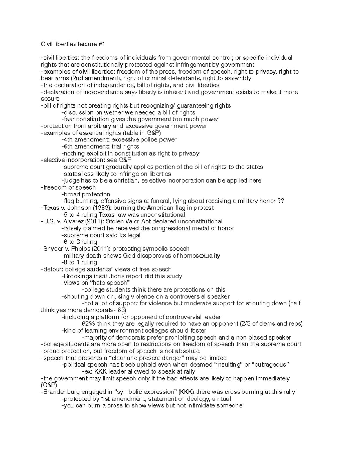 Quiz 6 Posc 225 - Lecture Notes Lecture Notes For Quiz 6 - Civil ...