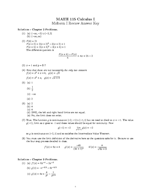 MATH 115 Practice Exam Solutions - MATH 115 - Studocu