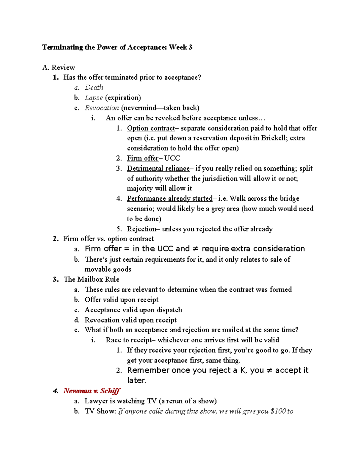 DFS 3 - Lecture notes 1-3 - Terminating the Power of Acceptance: Week 3 ...