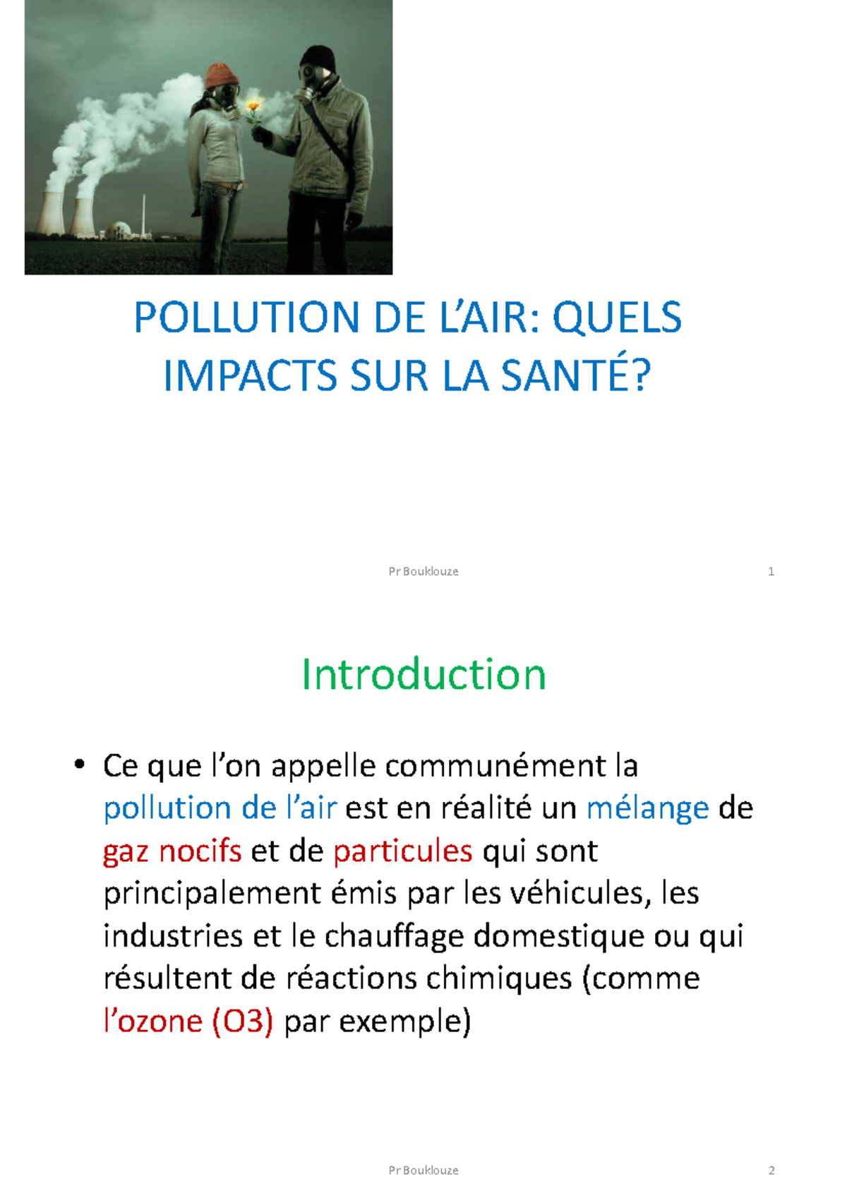 Pollution DE L’AIR, Quels Impacts sur LA Santé ? - POLLUTION DE L’AIR ...