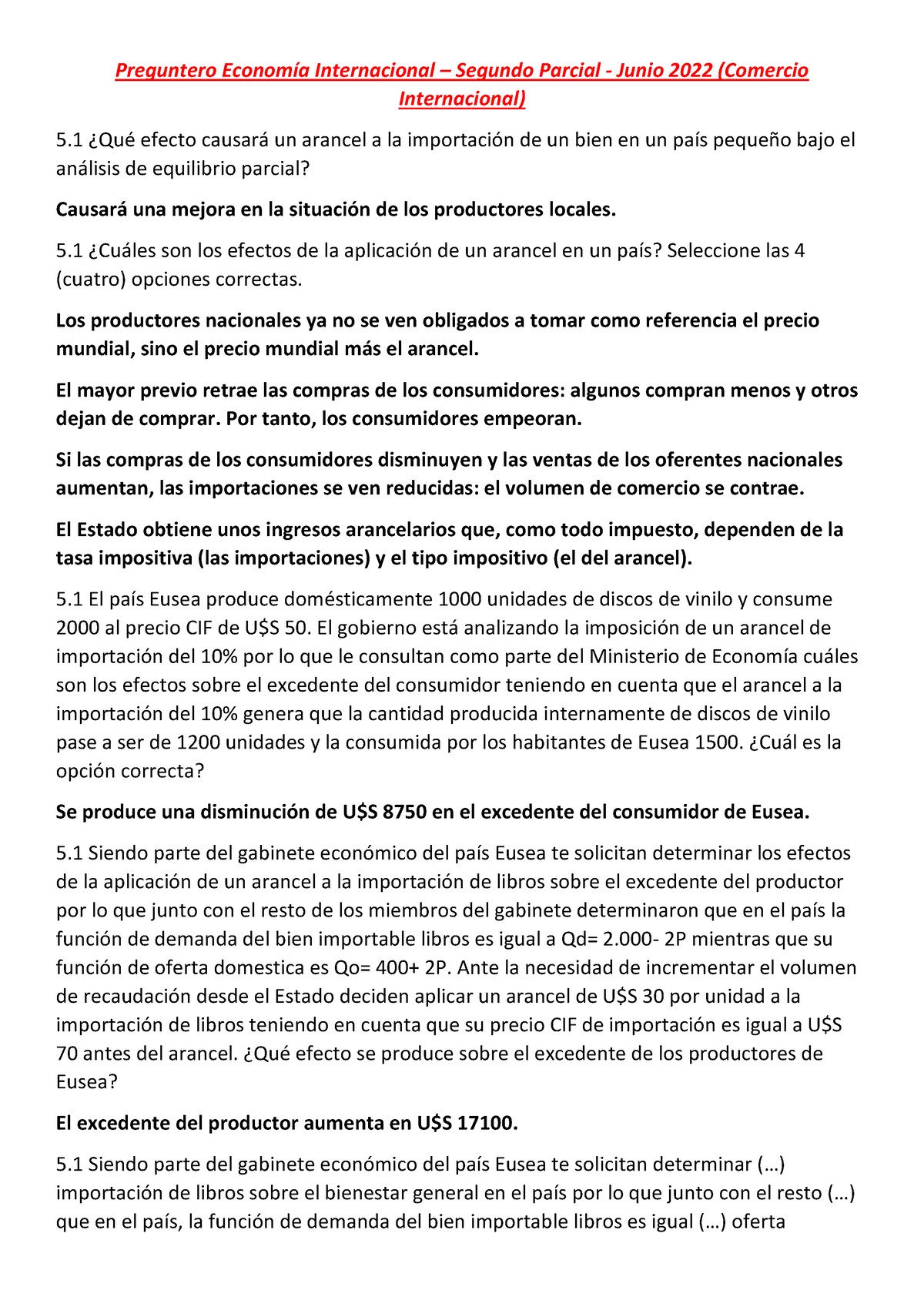 2do Parcial- Preguntero Economía Internacional - Preguntero Economía ...