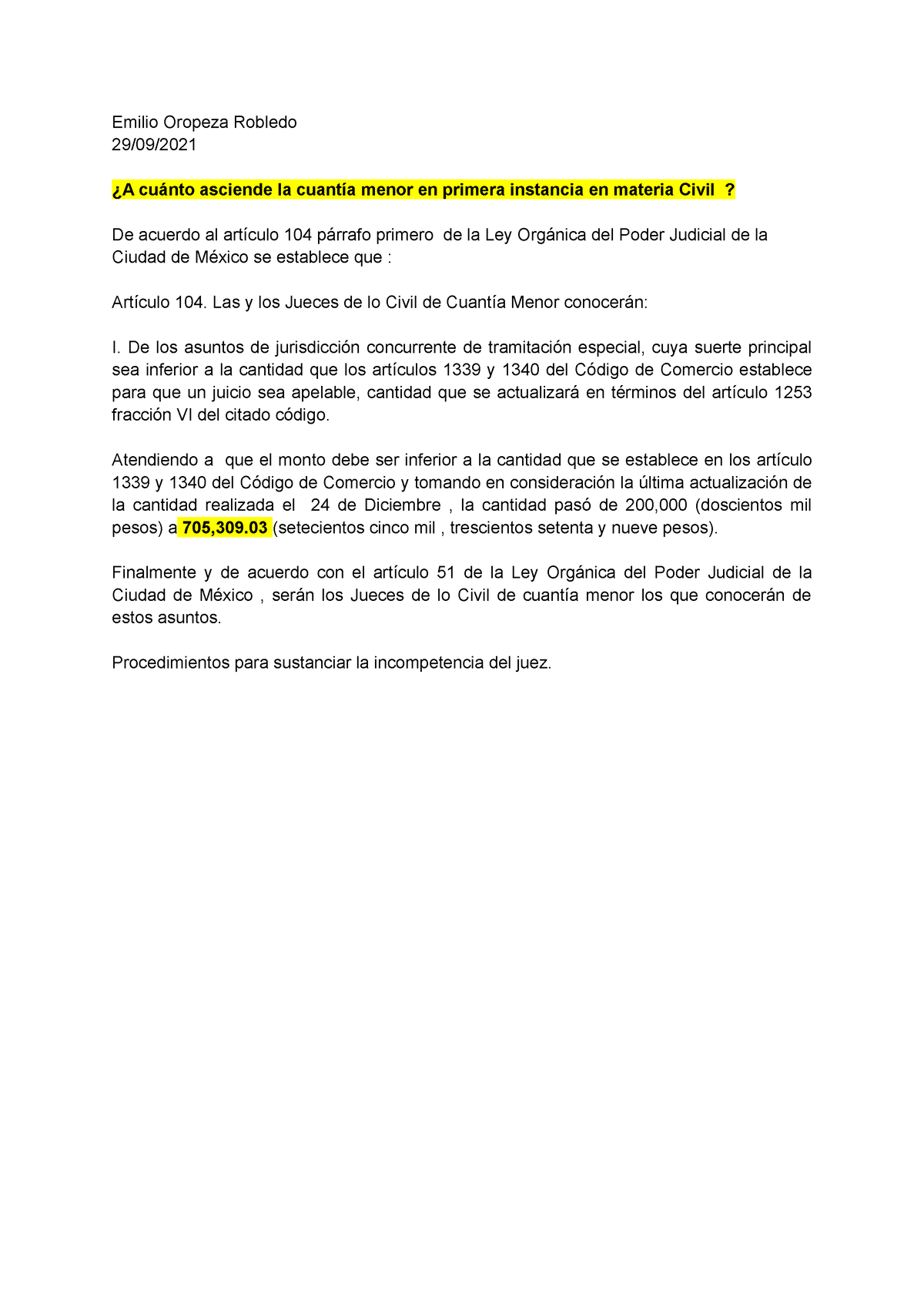 ¿A Cuánto Asciende La Cuantía Menor En Primera Instancia En Materia ...