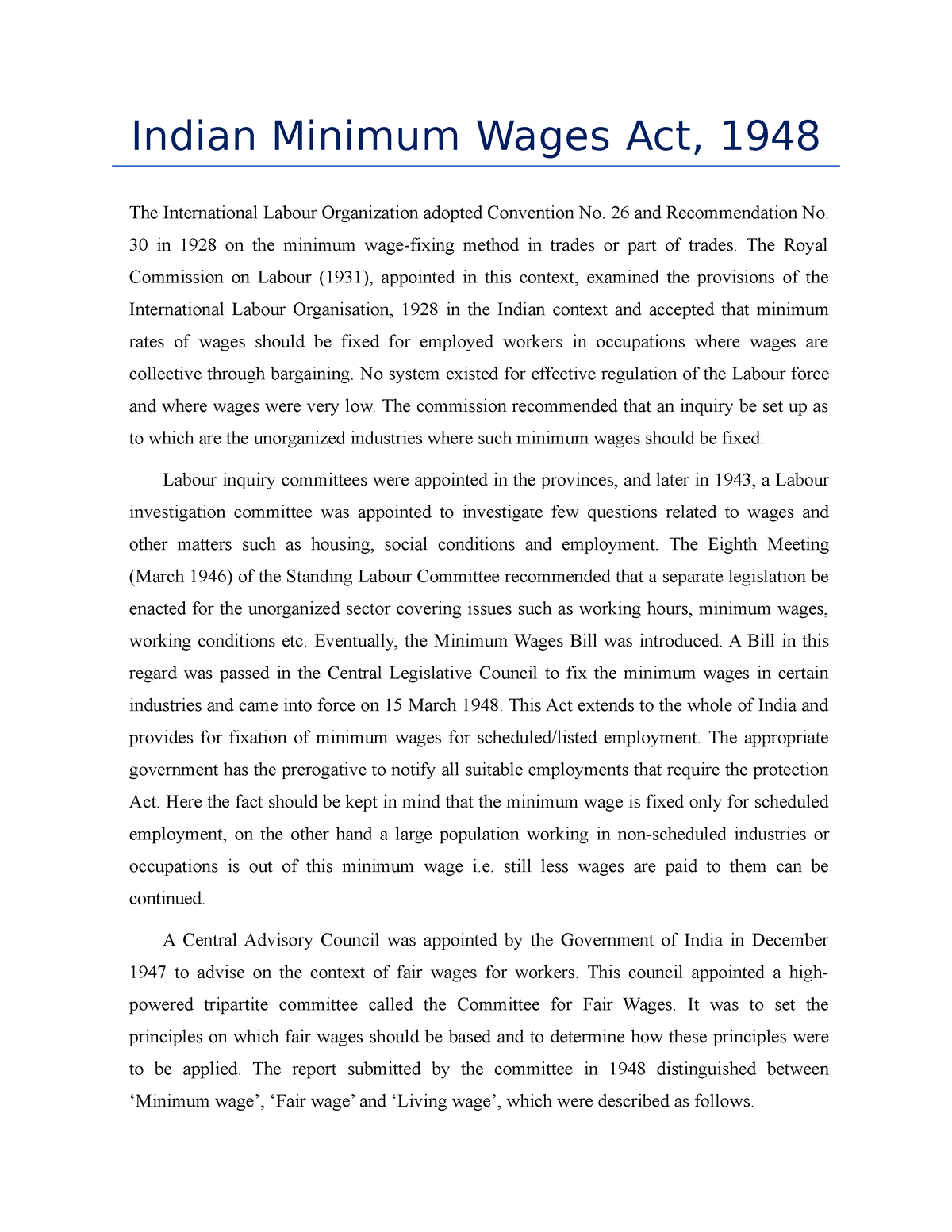 indian-minimum-wages-act-1948-26-and-recommendation-no-30-in-1928