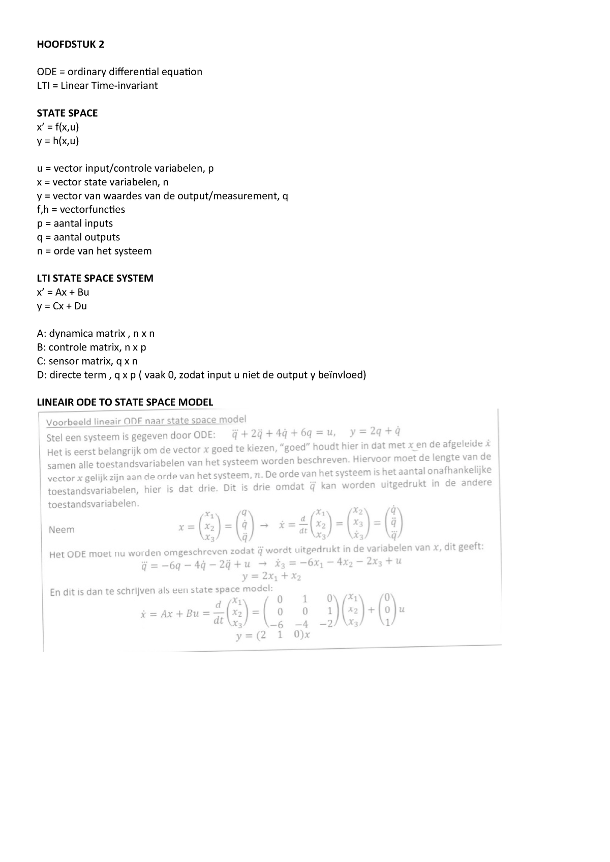 Samenvatting Systeem En Regeltechniek Hoofdstuk Ode Ordinary Differential Studeersnel