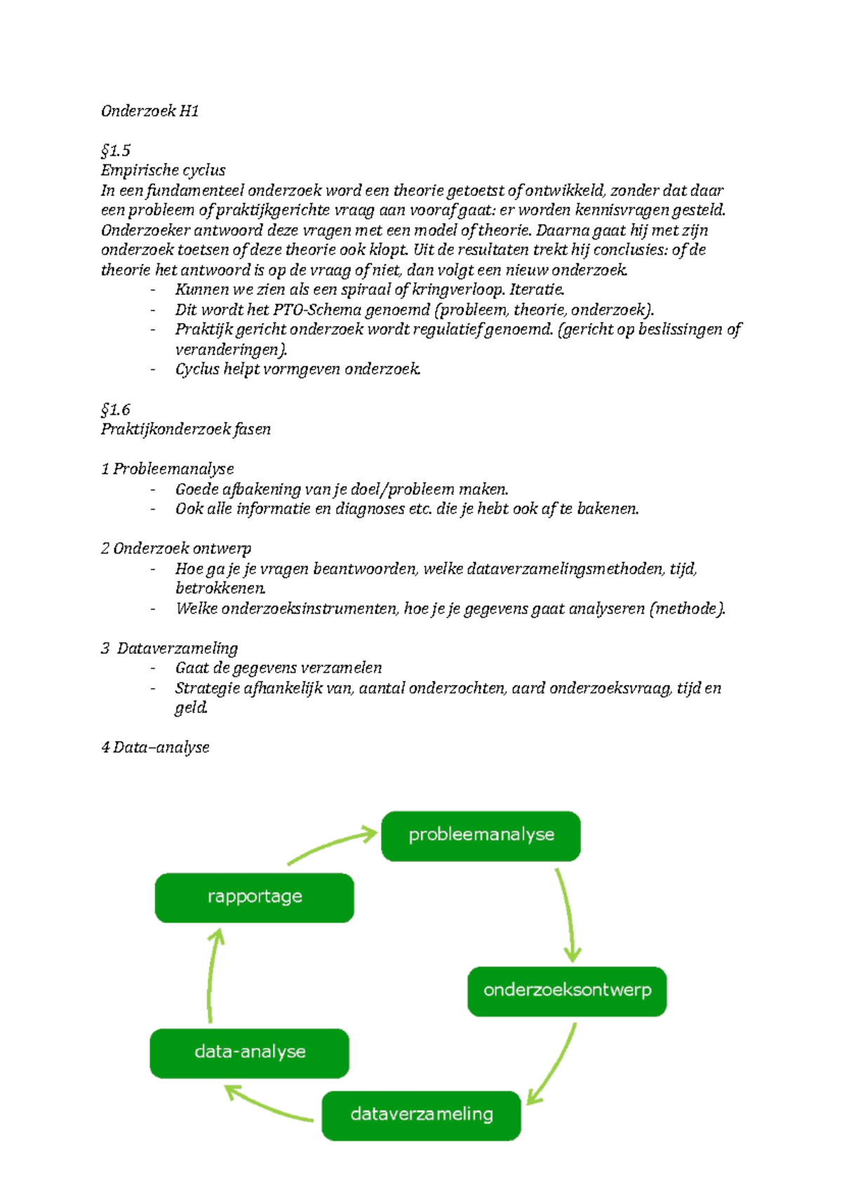 Onderzoek Samenvatting - Onderzoek H1 Empirische Cyclus In Een ...