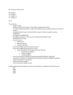 experimental methods psychology exam questions