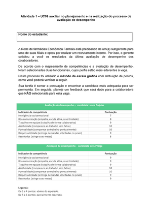 UC 6 Atividade Nota A - SENAC EAD SEGURANÇA DO TRABALHO AUXILIAR E ...