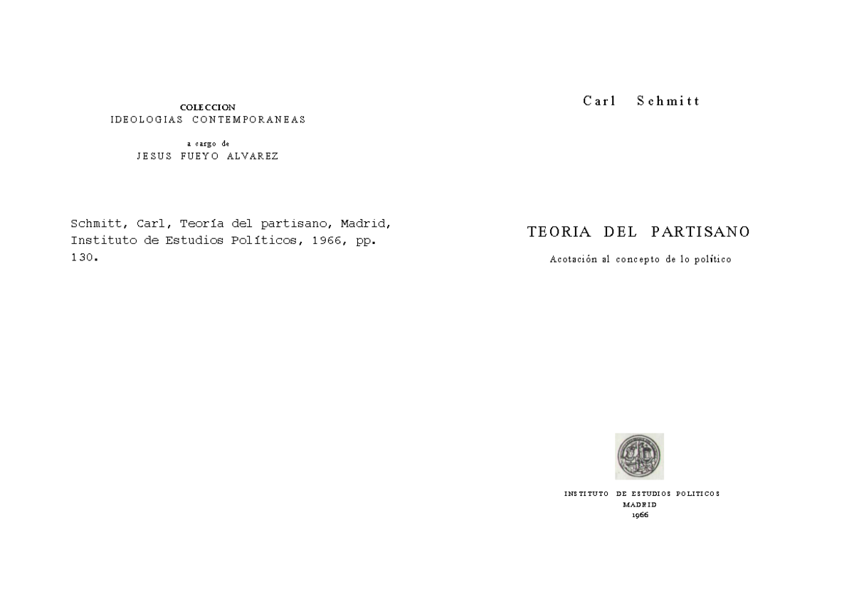 Carl Schmitt - Teoria-Del-Partisano - COLECCION IDEOLOGIAS
