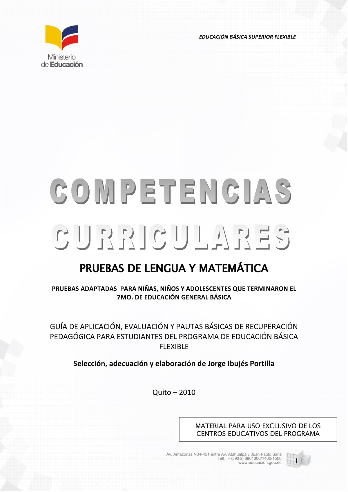 Manual Pruebas Curr Lengua Y Mate Ebsf 2015 Pruebas De Lengua Y