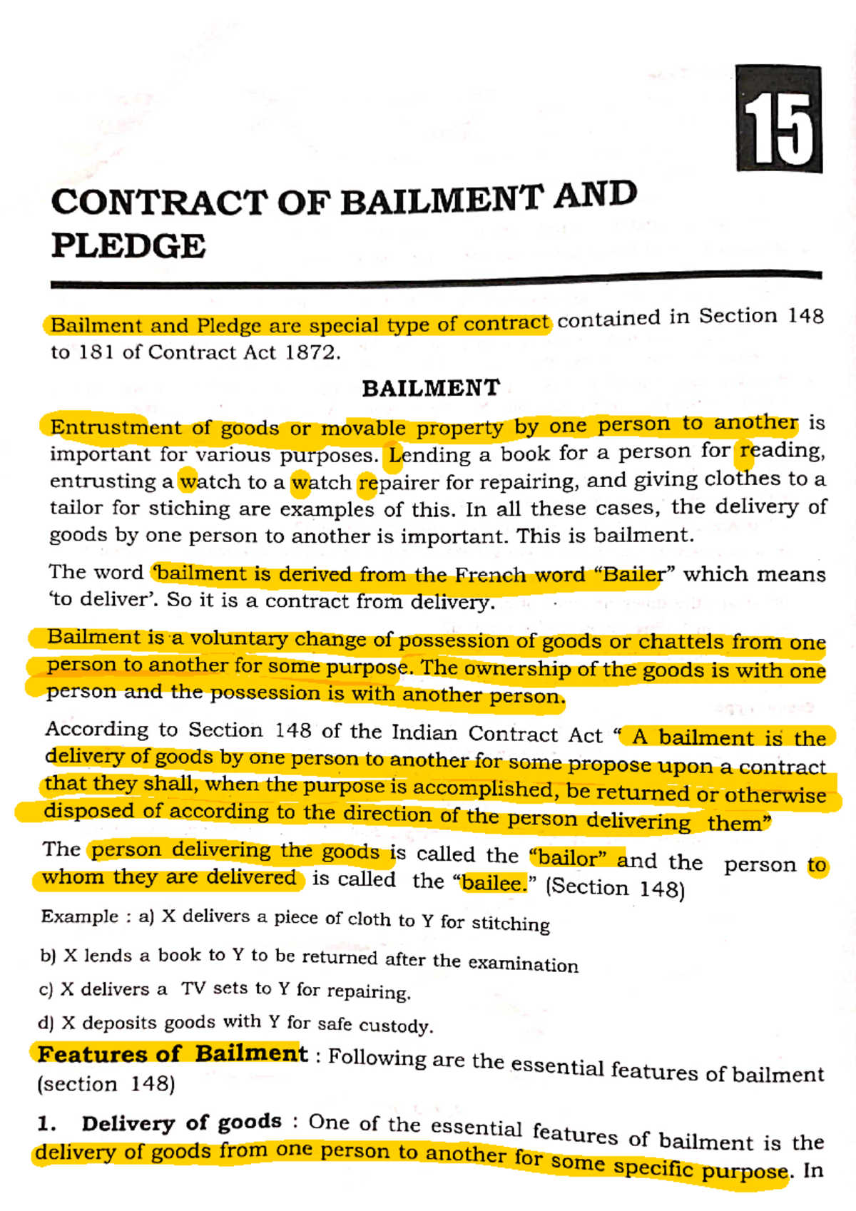 assignment on contract of bailment