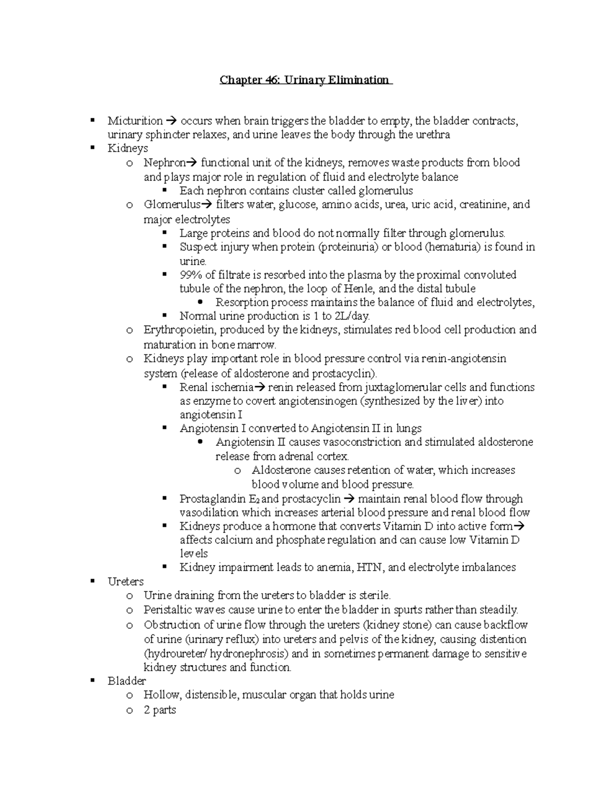 Chapter 46 Urinary Elimination - Chapter 46: Urinary Elimination ...