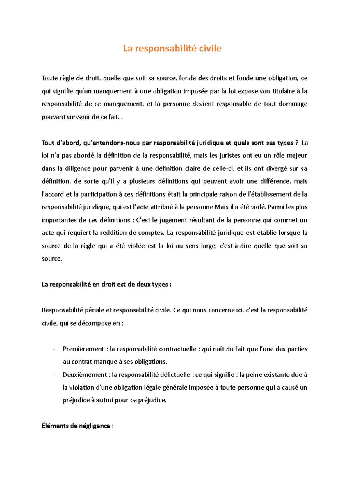 La Responsabilité Civile - La Responsabilité Civile Toute Règle De ...