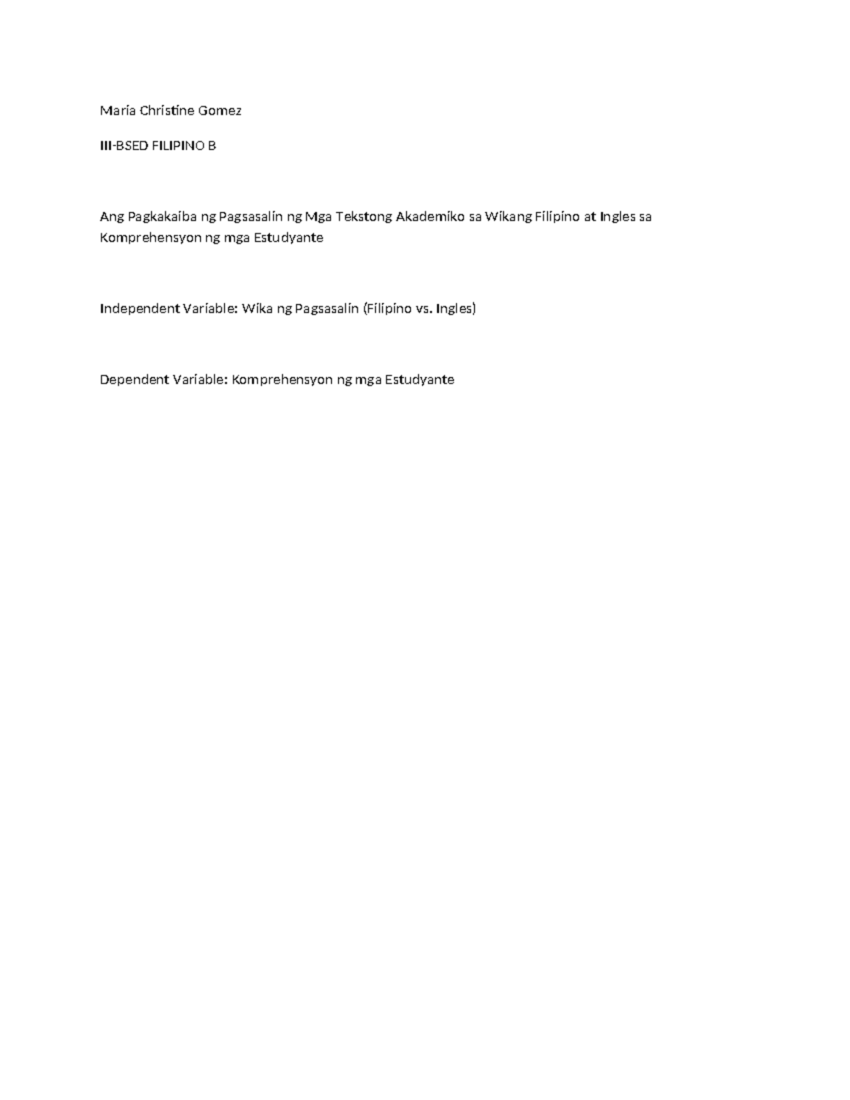 Title Research 24 - Notes - Maria Christine Gomez III-BSED FILIPINO B ...