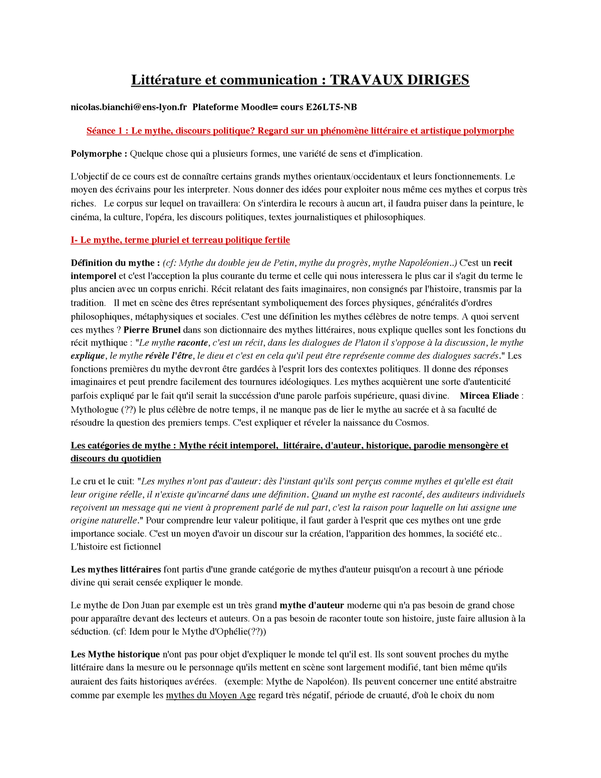 Litterature Et Communication Litterature Et Communication Travaux Diriges Nicolas Ens Lyon Studocu