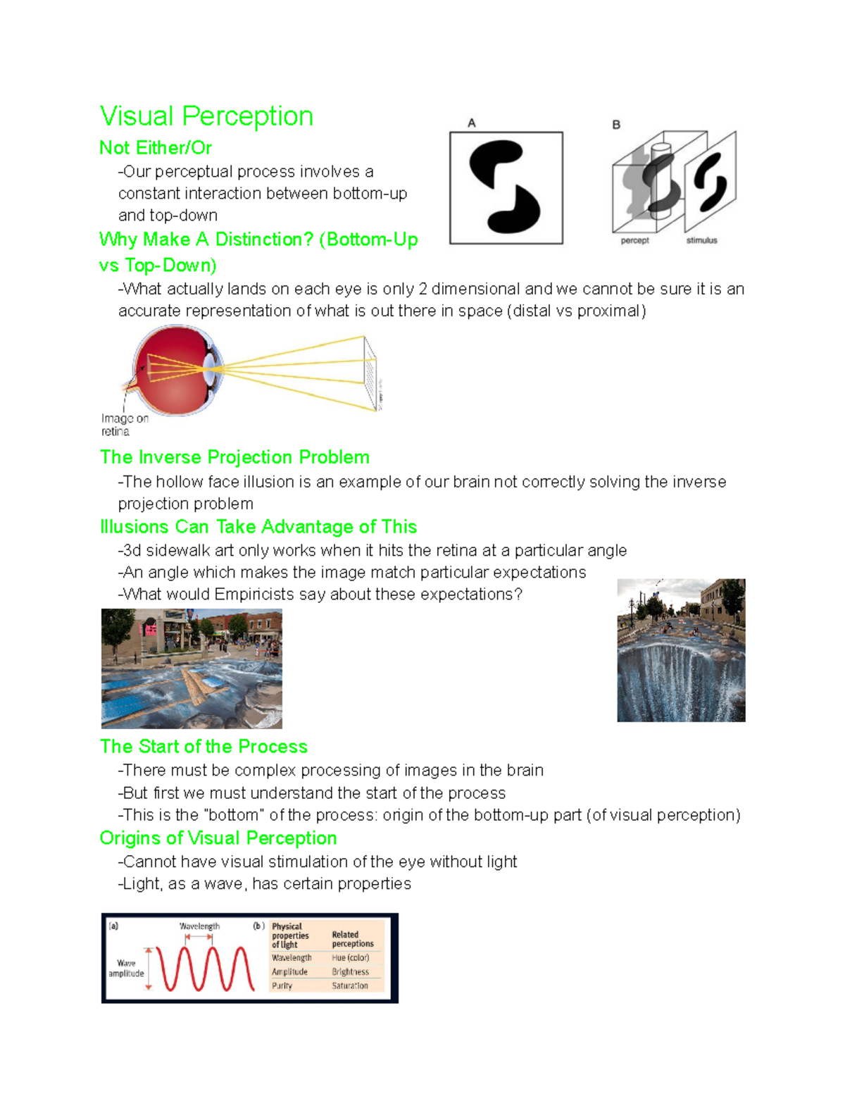 research paper topics in visual perception