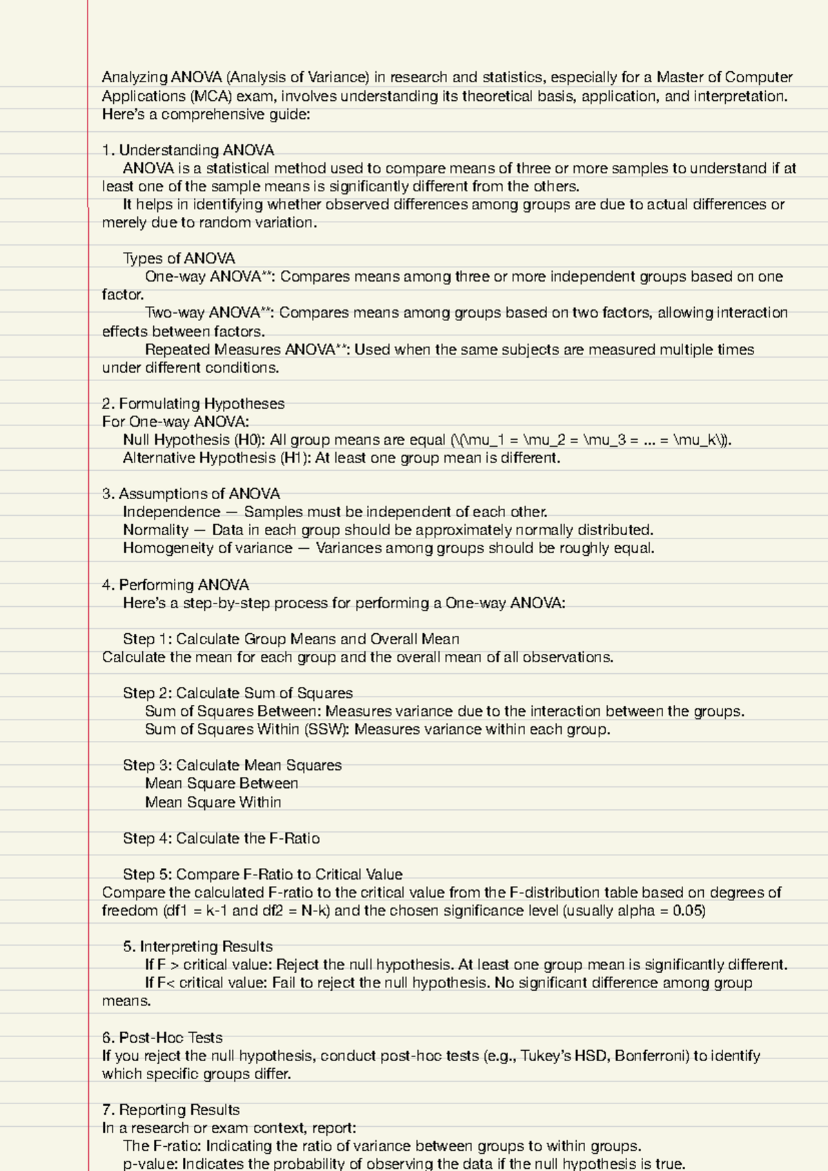 PYB210 Research Design and Data Analysis - Analyzing ANOVA (Analysis of ...