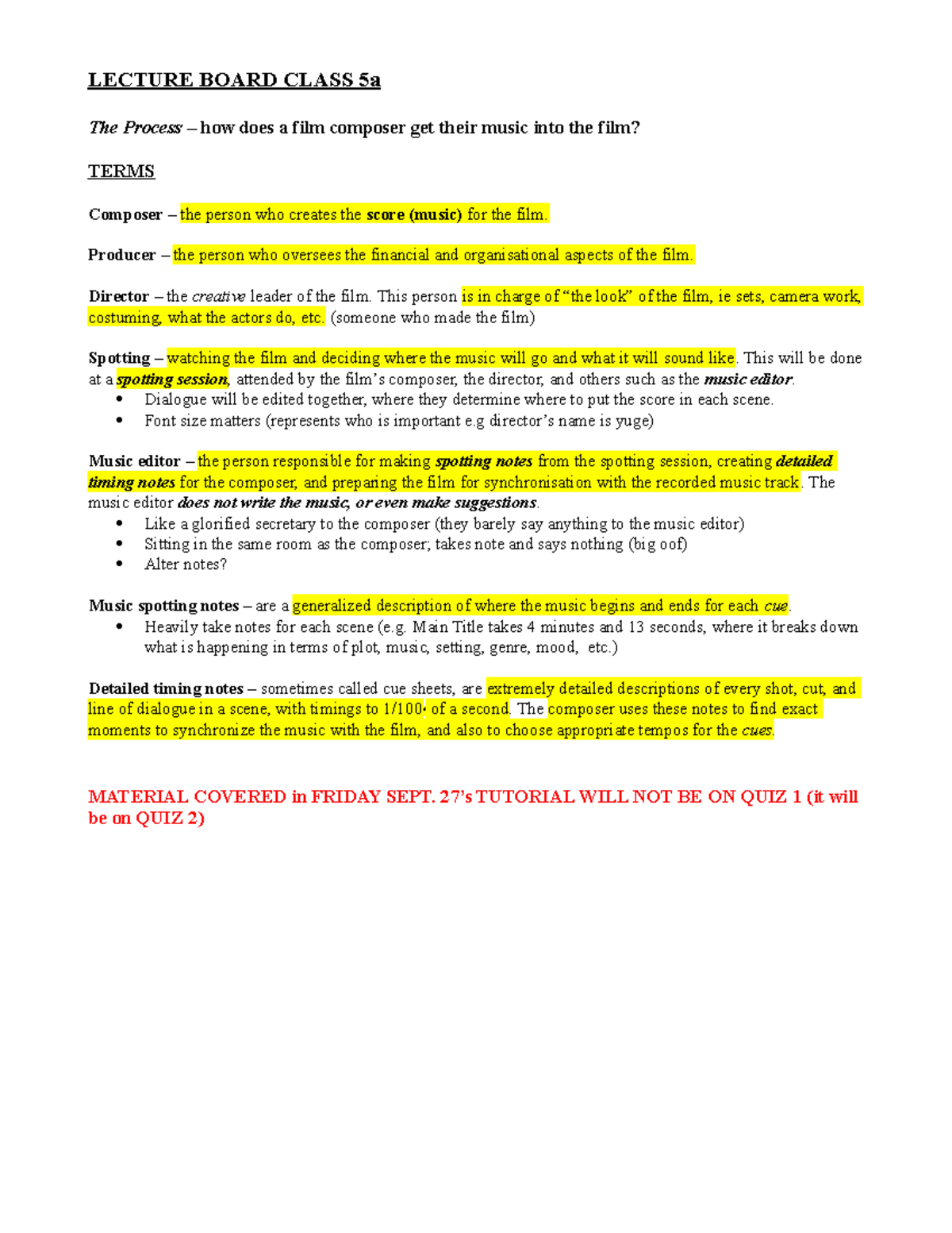 Lecture Board Week 5a Fall 2019 - LECTURE BOARD CLASS 5a The Process ...