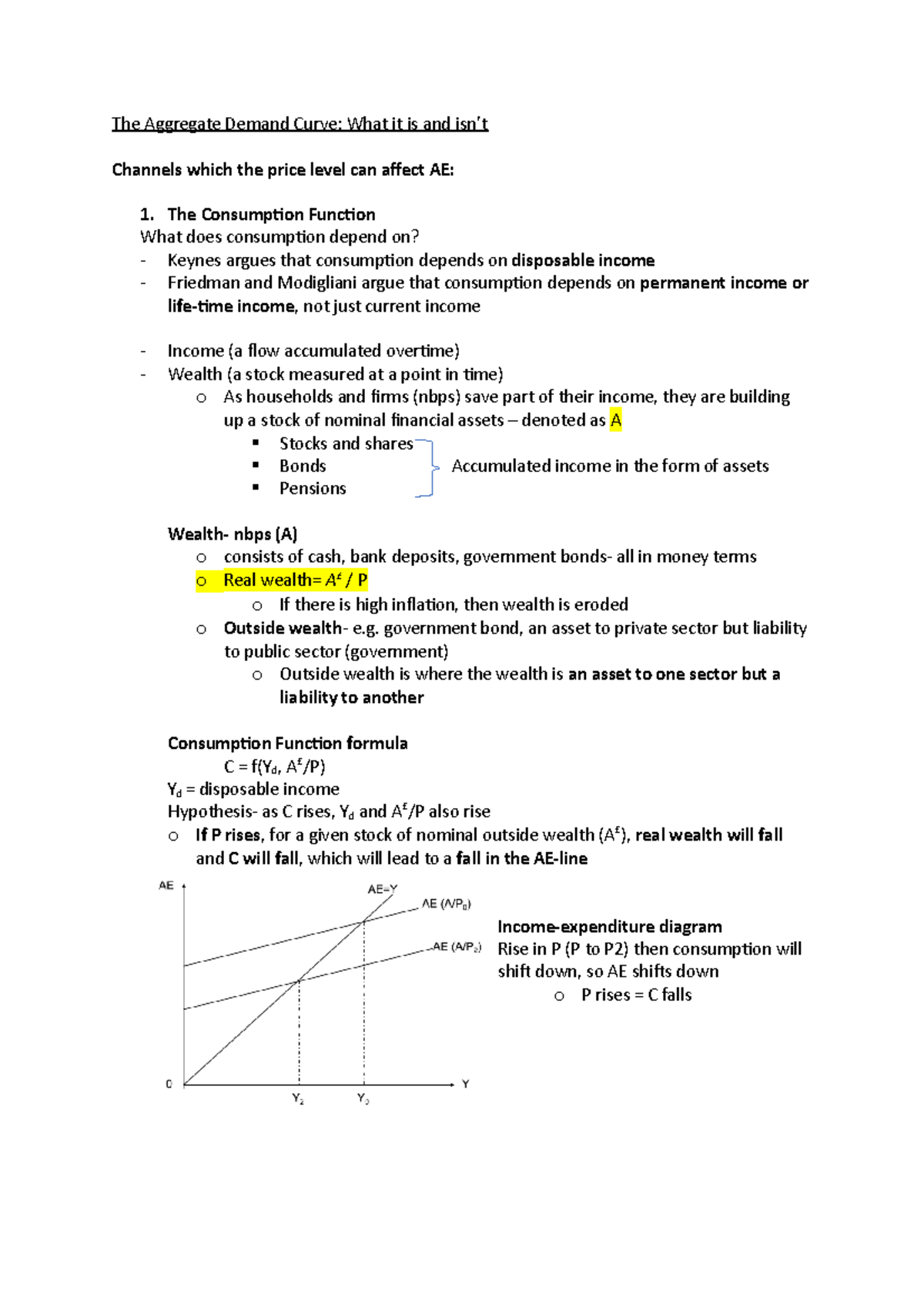 The Aggregate Demand Curve Studocu