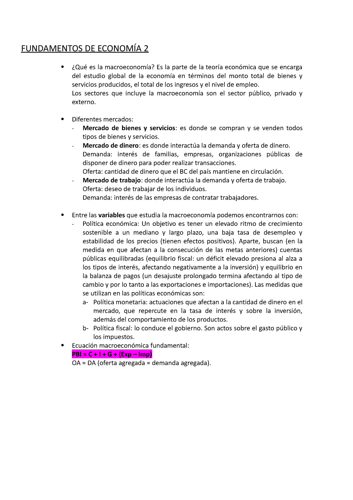 Fundamentos De Economía II - FUNDAMENTOS DE ECONOMÍA 2 ¿Qué Es La ...