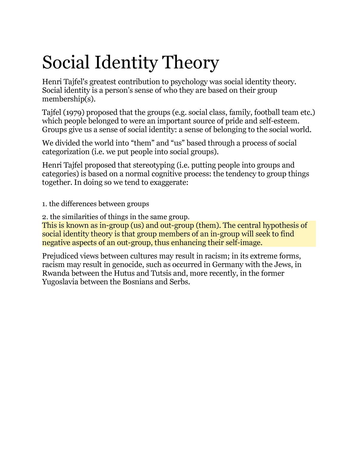 social identity theory reflective essay