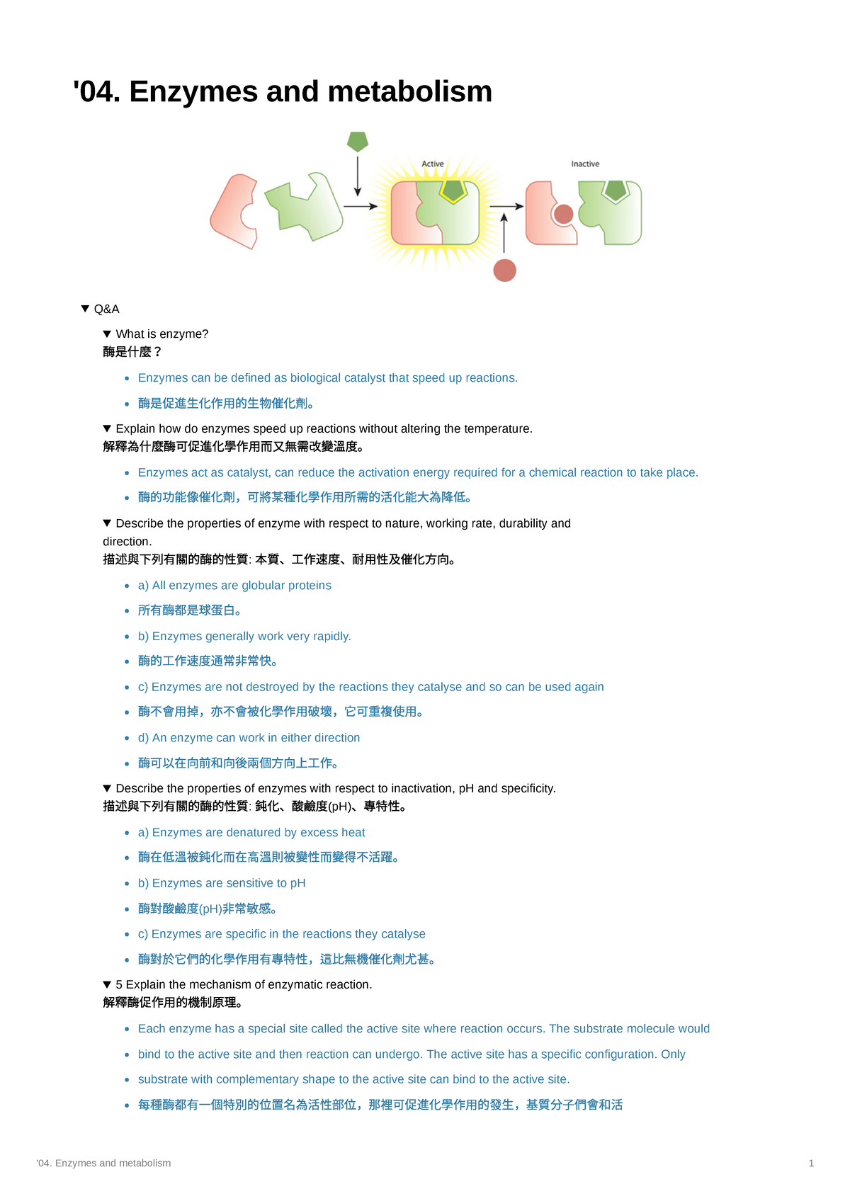 Bio A3 04 - BioA3_04._enzymes_and_metabolism.pdf - '04. Enzymes and ...