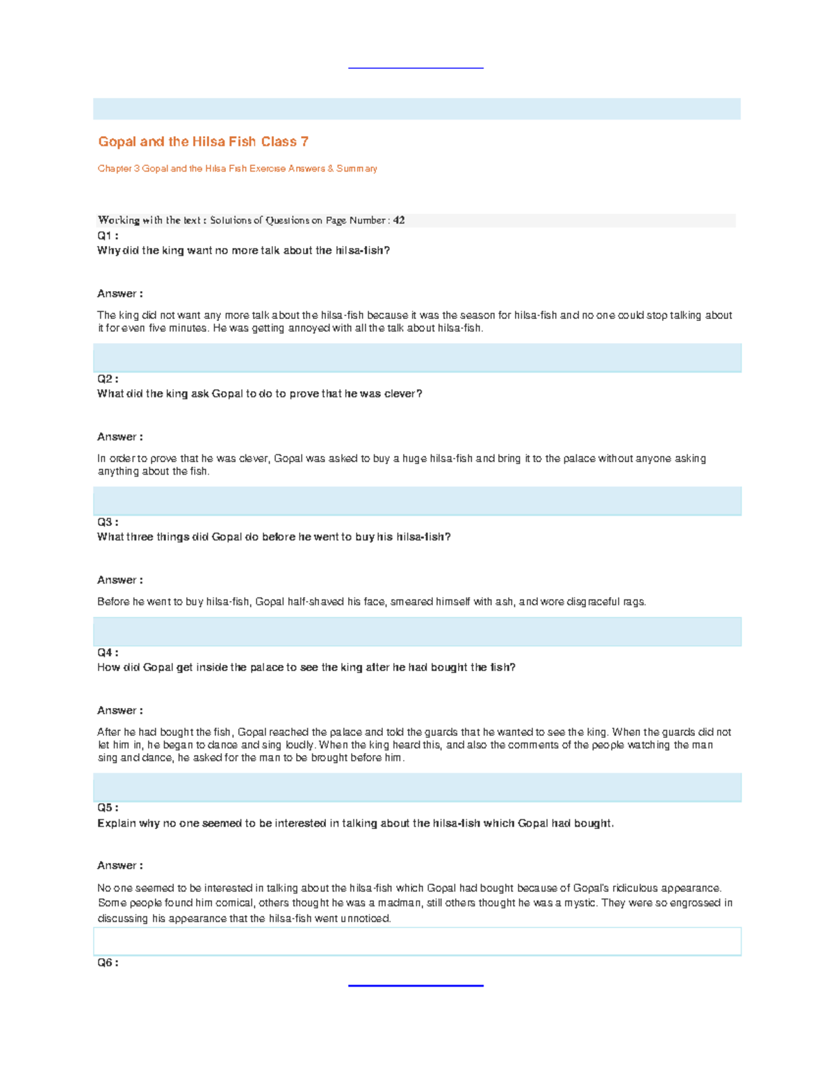 Ncert Solutions for Class 7 English Honeycomb Chapter 3 - Gopal and the ...