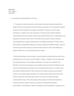 D171 Task 4 - assignment - Ella Zeiler D171 Task 4 April 2022 A. Video ...