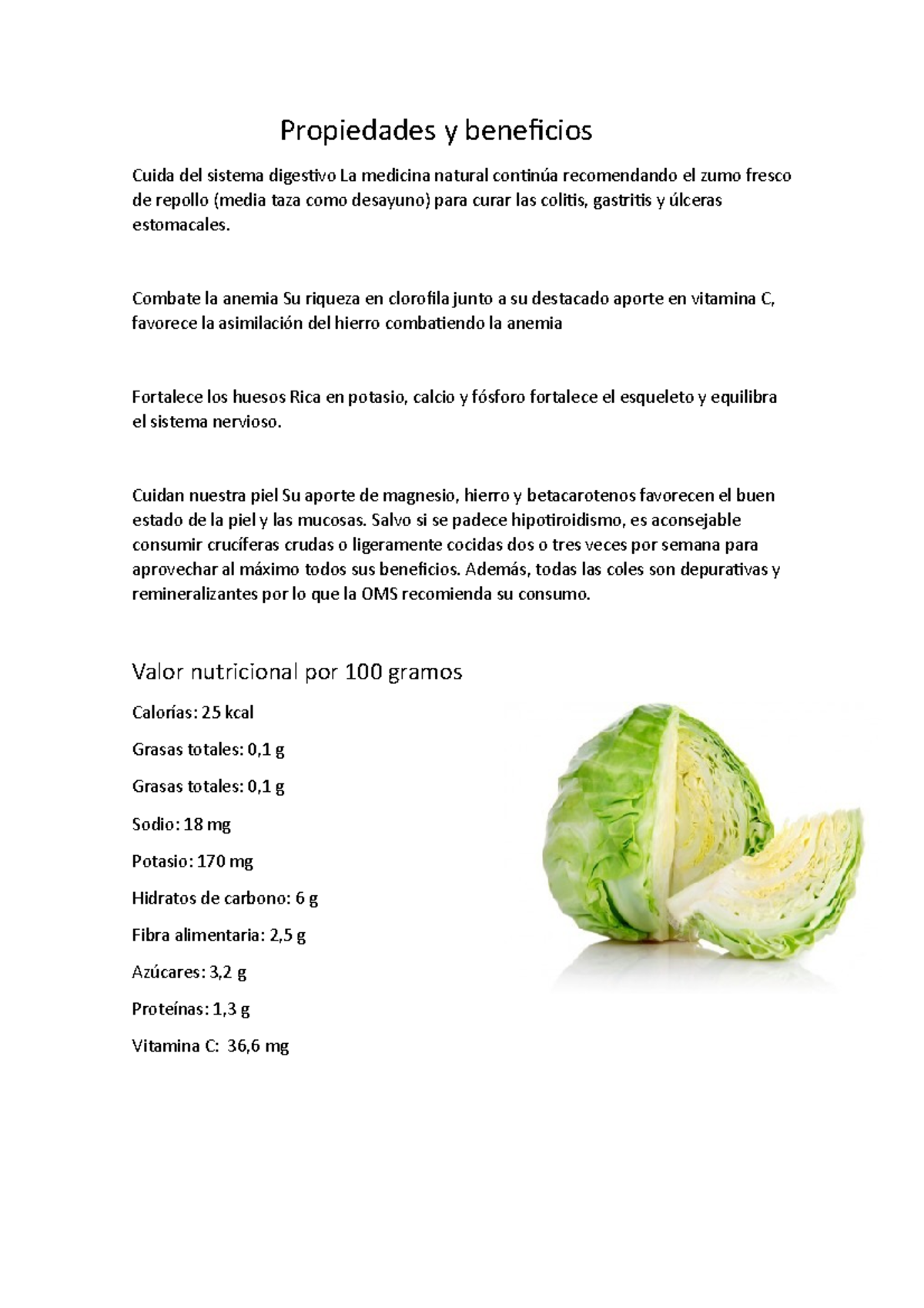 Col: Propiedades, Beneficios Y Valor Nutricional – QEFP