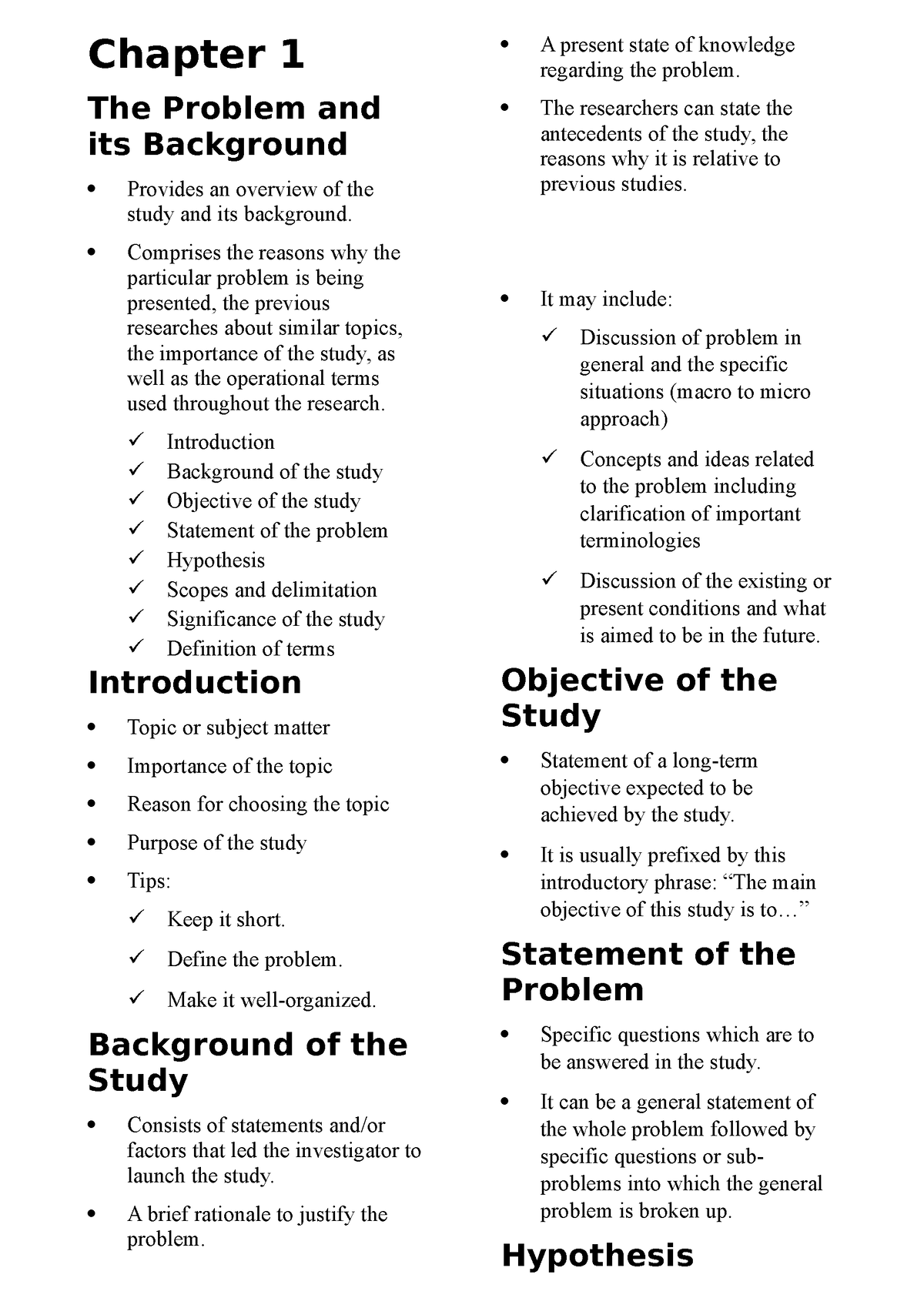 research paper chapter 1 the problem and its background