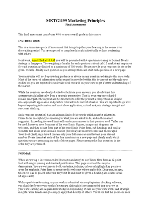 Chapter 5 QS - MARKETING CHAPTER 5 QUESTIONS (D)__ is never simple, yet ...