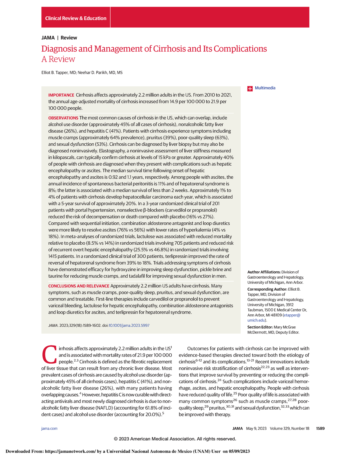 Diagnosis And Management Of Cirrhosis And Its Complications JAMA ...