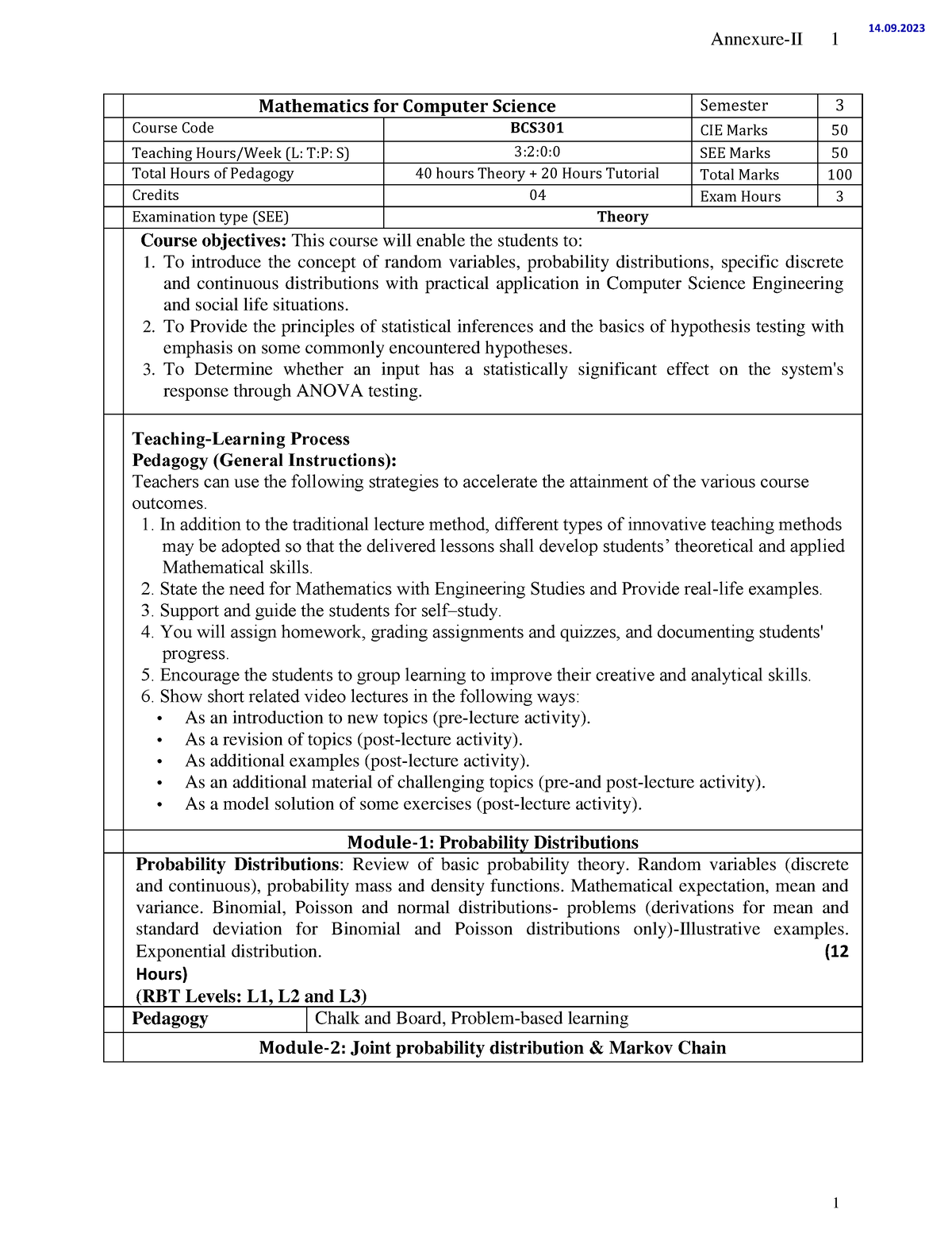 OS Syllabus 3rd Sem VTU - Annexure-II 1 Mathematics For Computer ...