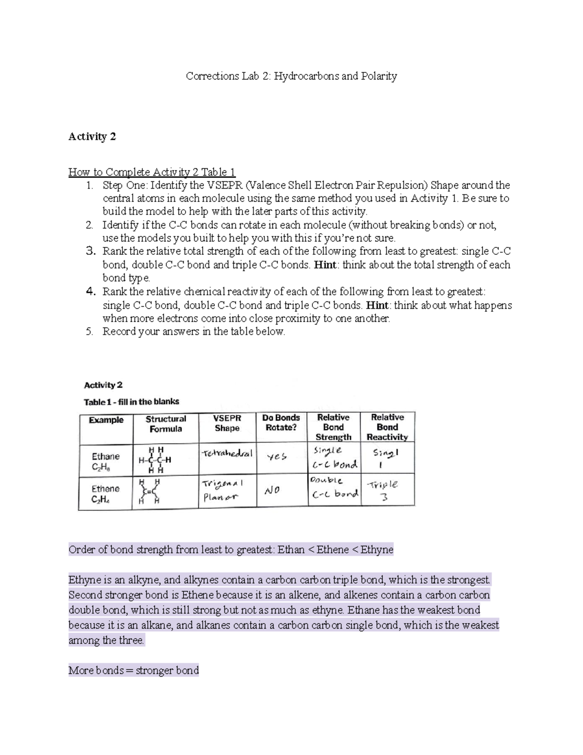 Lab 2 Corrections (Activit 2-Table 1, Q9, And Q10) - Corrections Lab 2 ...