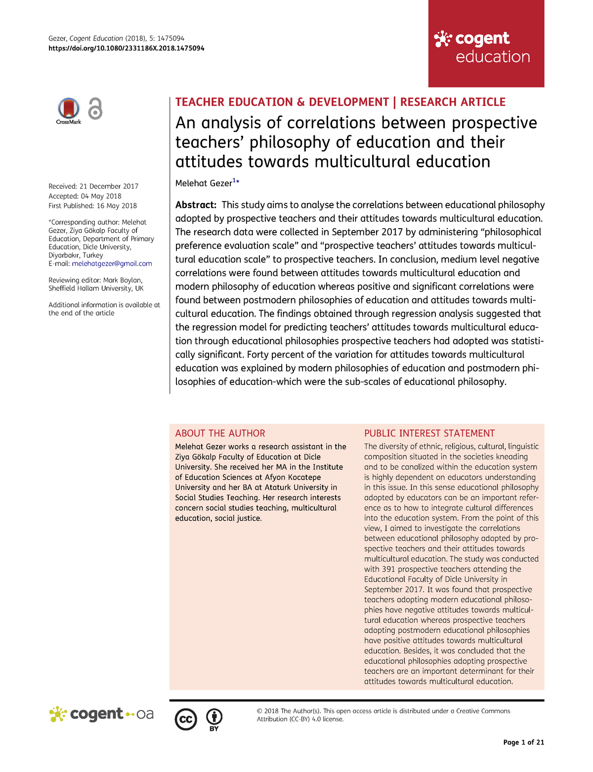 An Analysis Of Correlations Between Prospective Teachers’ Philosophy Of ...