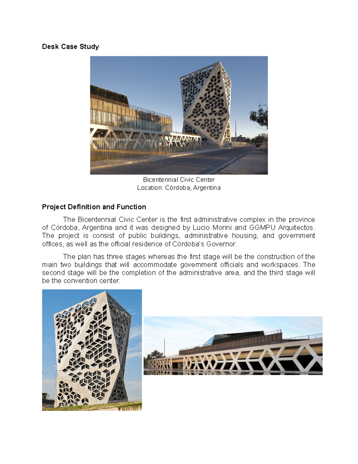 FA1 Desk Case Study Desk Case Study Project Definition and Function