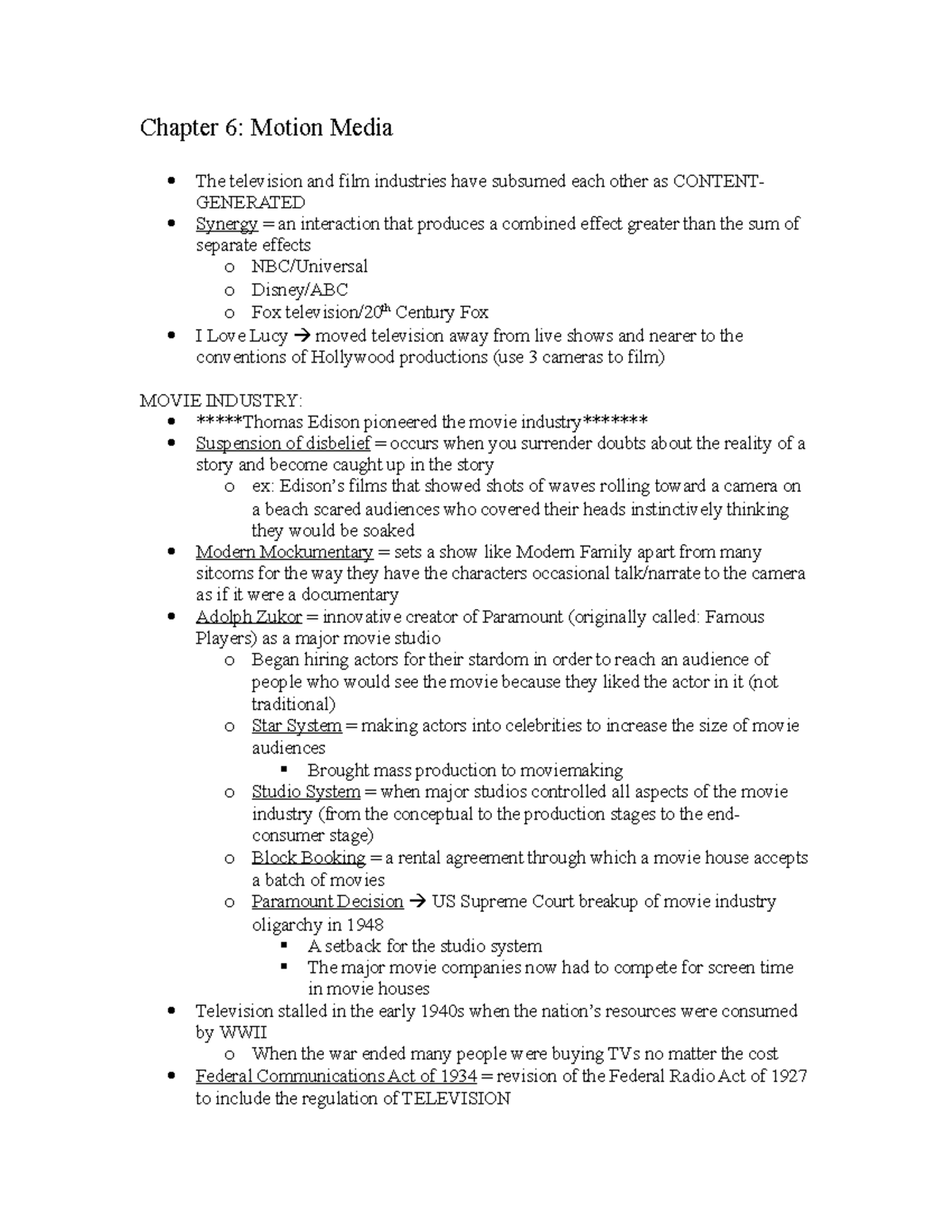 Chapter 6 notes - Professor Thomas Steinfatt - Chapter 6: Motion Media ...