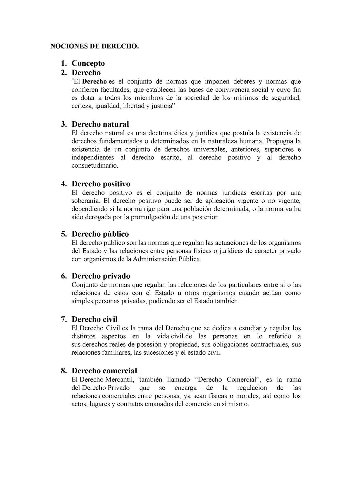 Tarea 1 Nociones - NOCIONES DE DERECHO. 1. Concepto 2. Derecho “El ...