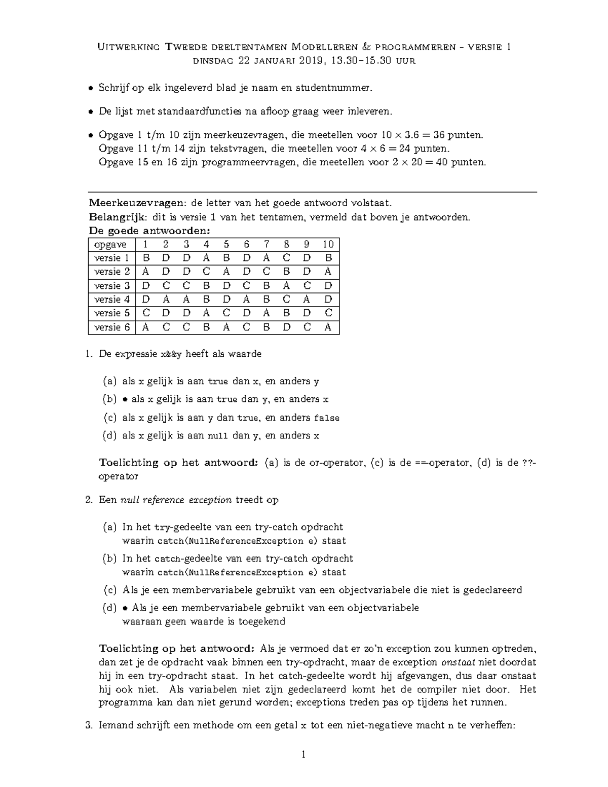 Uitwerkingen Tentamen 2 Modprog 2018 - Uitwerking Tweede Deeltentamen ...