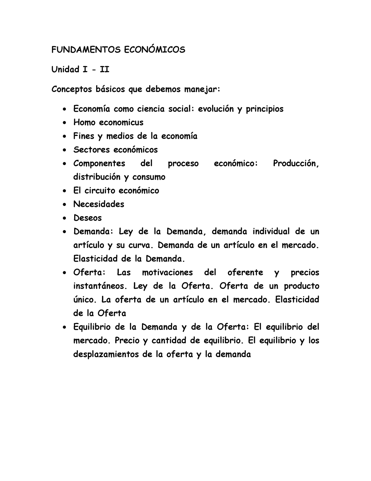 Fundamentos Económicos - Tema I Y Ii - FUNDAMENTOS ECON”MICOS Unidad I ...