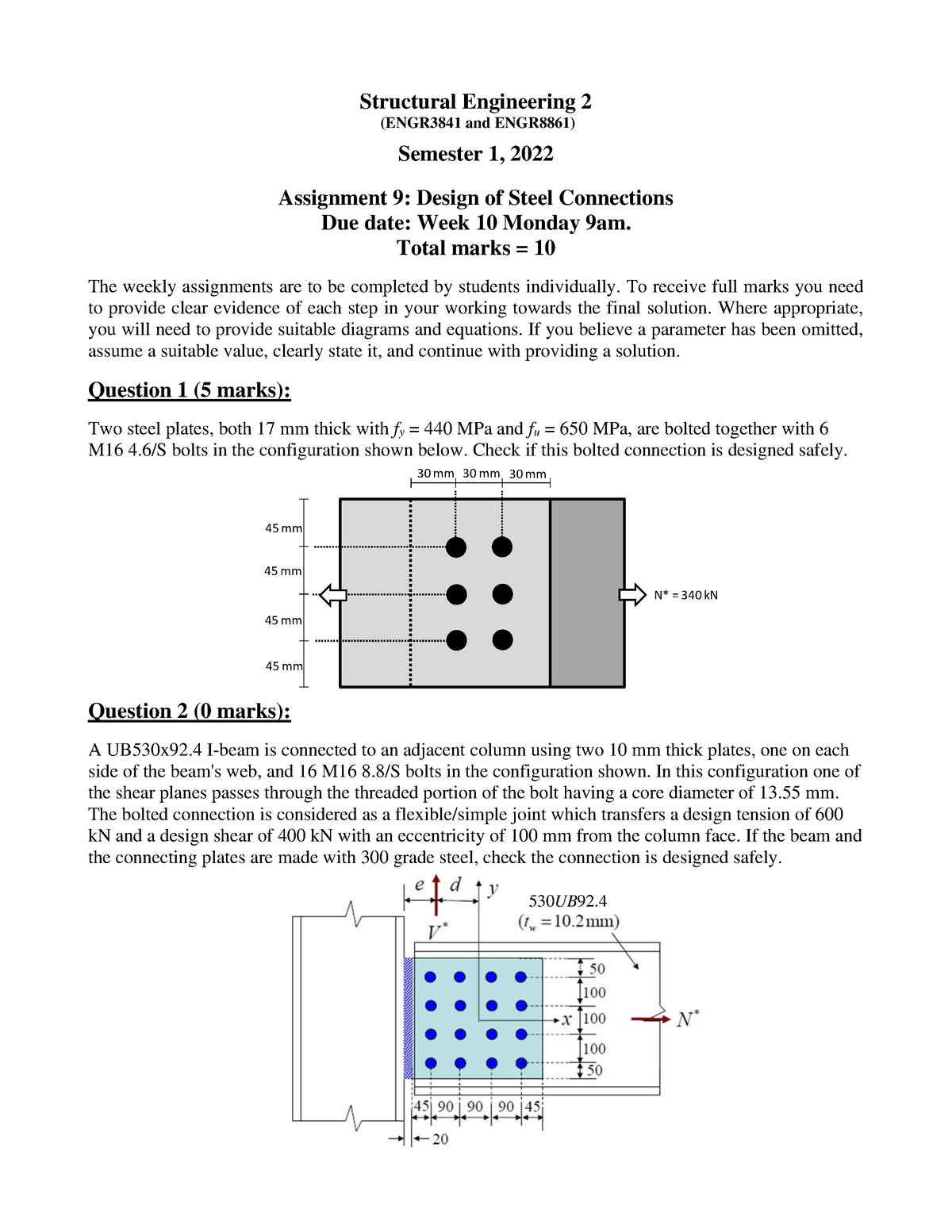 Assignment 9 - Steel Connection Design - Structural Engineering 2 ...