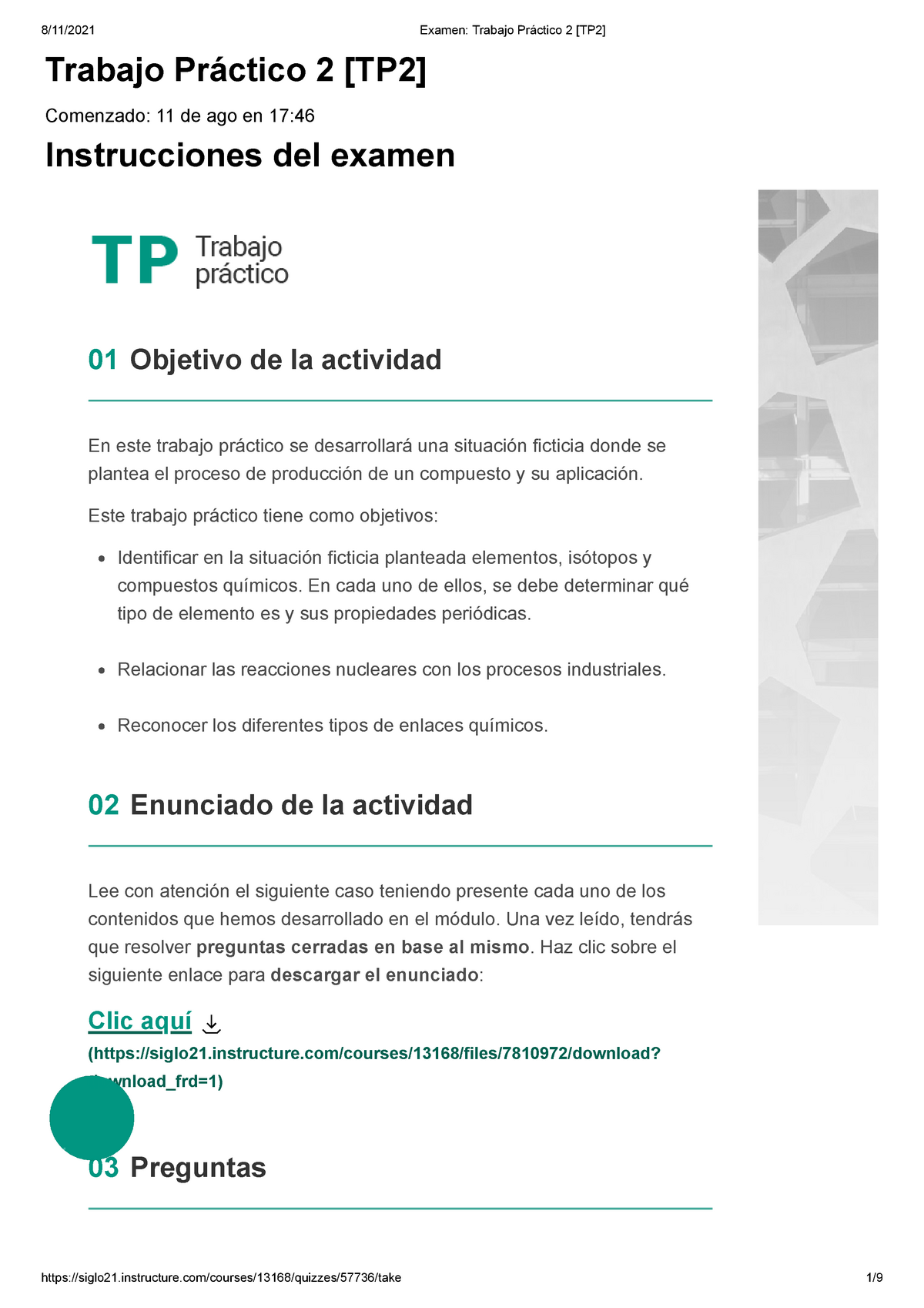 Trabajo Práctico 2 Quimica Inorganica Trabajo Práctico 2 Tp2 Comenzado 11 De Ago En 17 2556