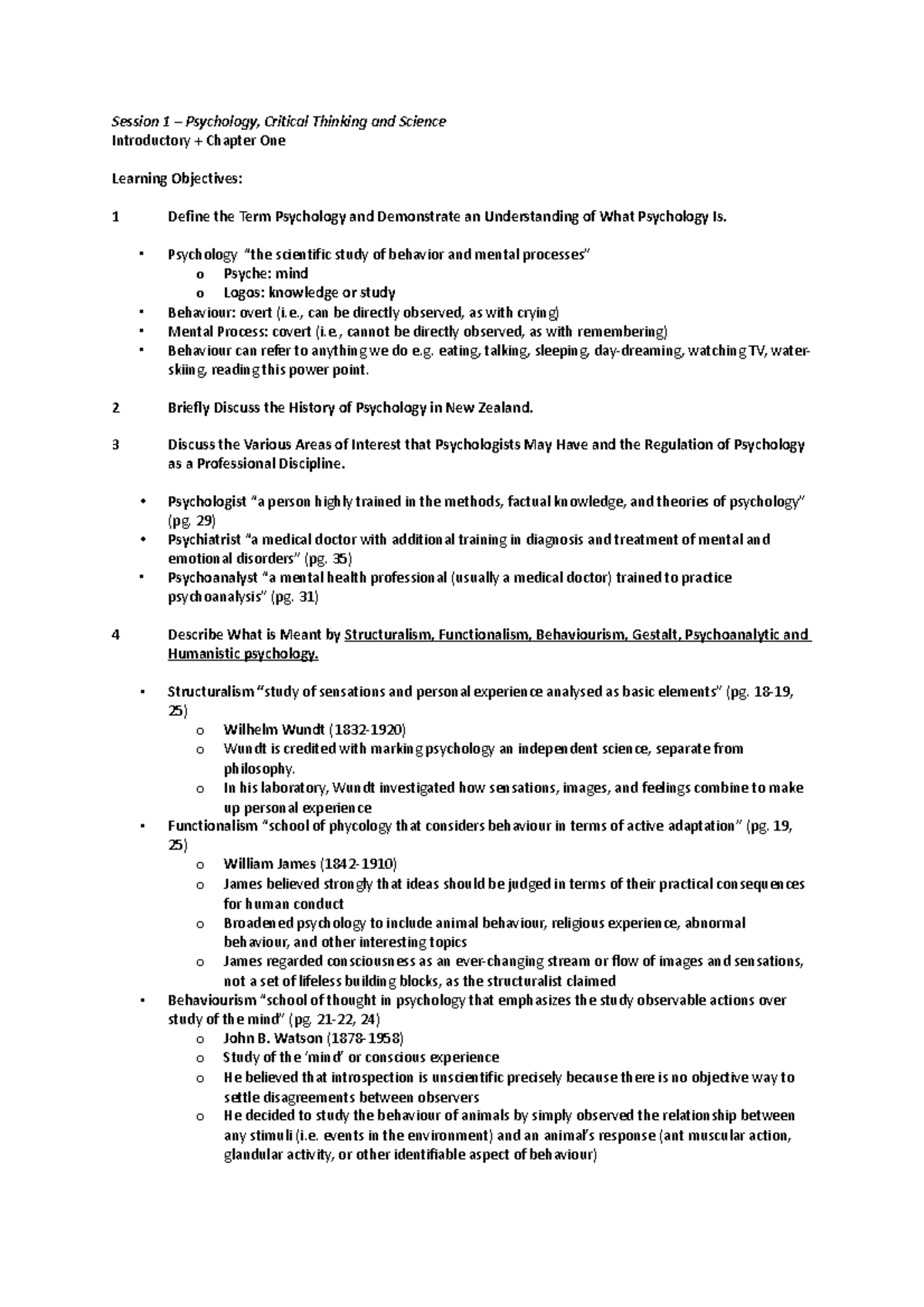 Psychology AND Health Psychology - Chapter 1 - Session 1 – Psychology ...
