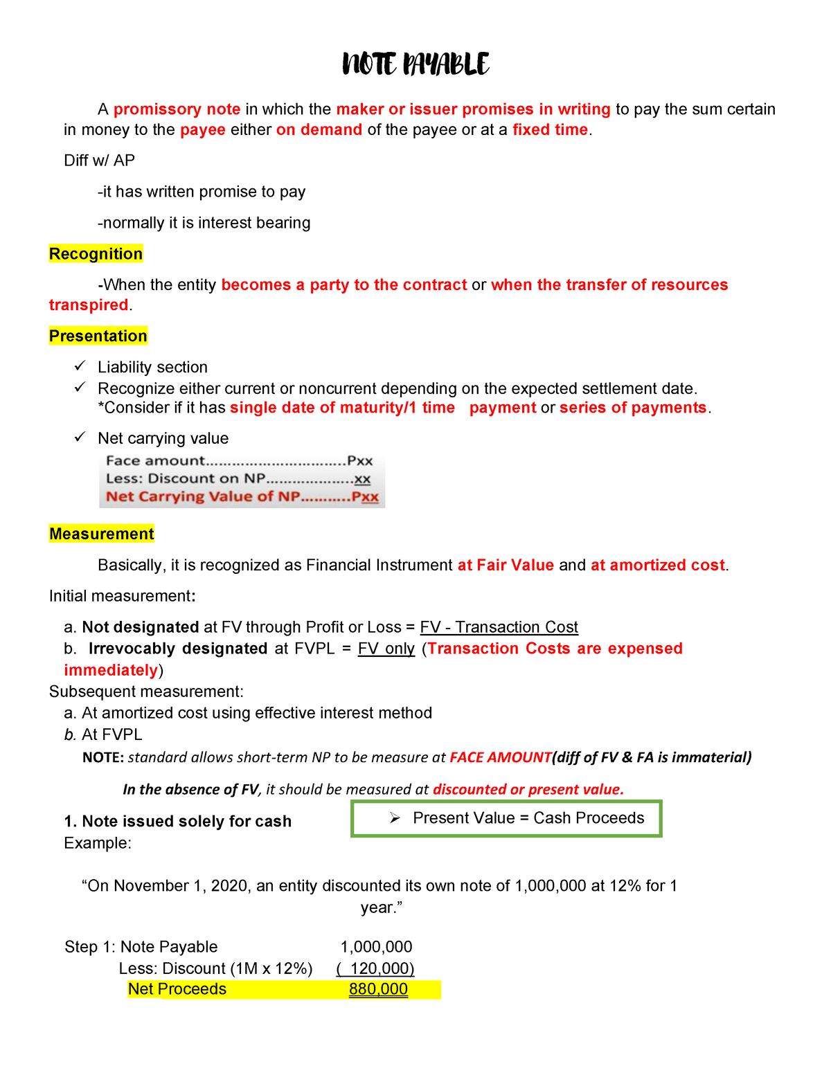 NOTE Payable Notes In Intermediate Accounting 2 - NOTE PAYABLE A ...