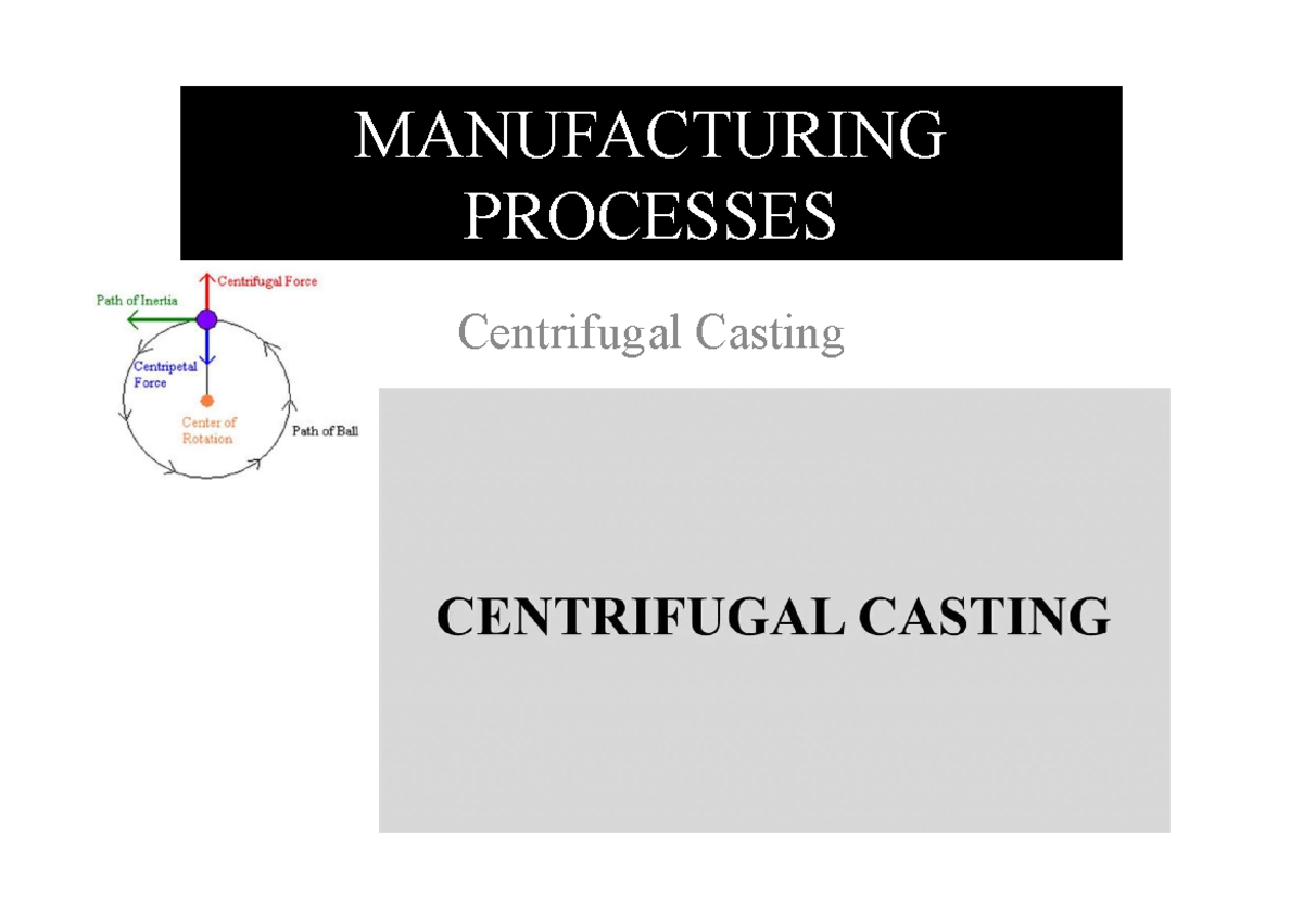 L6,7 Centrifugal & Die Casting MANUFACTURING PROCESSES Centrifugal
